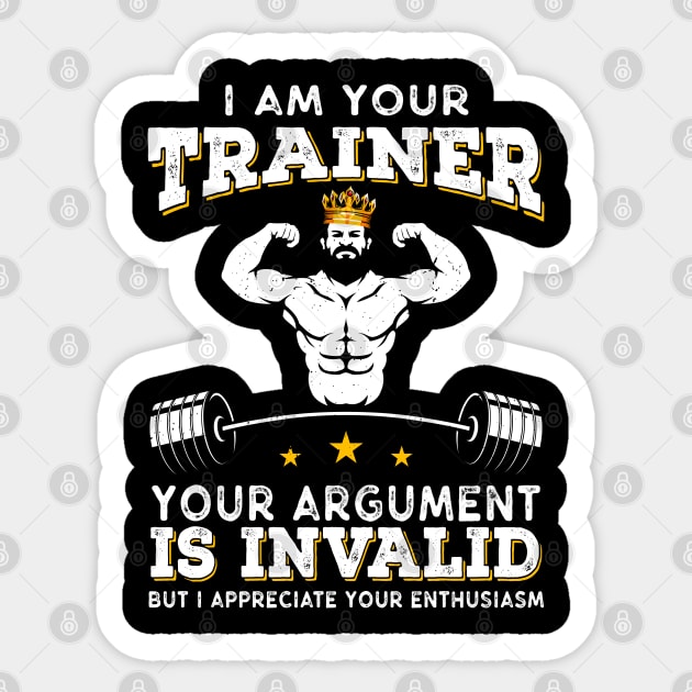 I Am Your Trainer Funny Personal Trainer fitness gym athletic Gift Sticker by Herotee